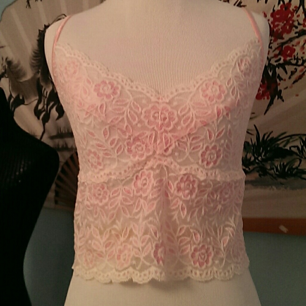 80's Vintage Cropped Lace Babydoll Camisole NWOT